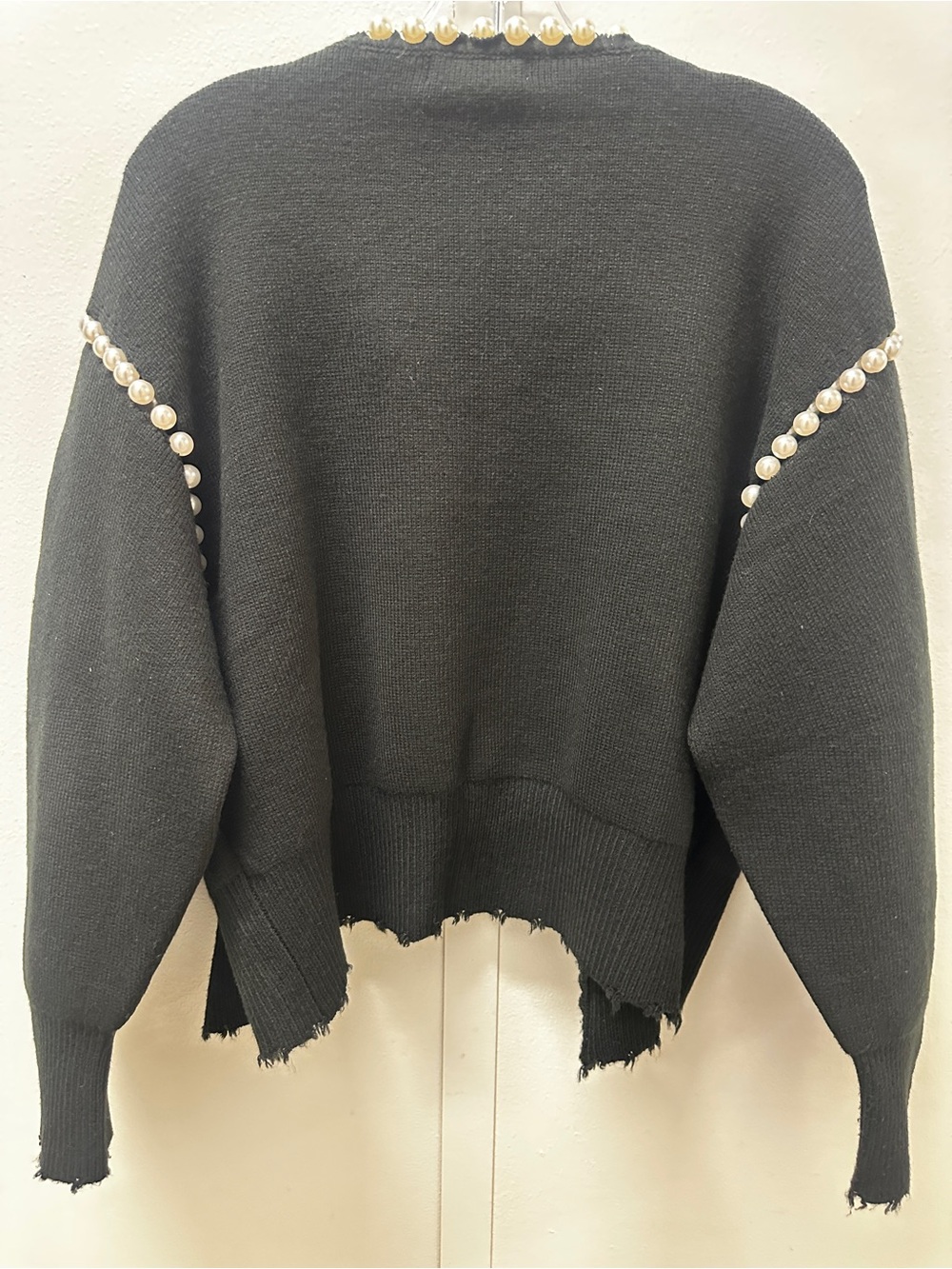 Vita Grace Molly Pearl Trim Black Cardigan Romantic Whimsigoth Old Money - Picture 2 of 12